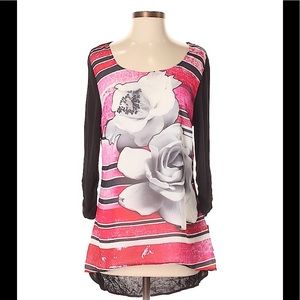 Style & Co Scoop Neck Floral Print Tunic